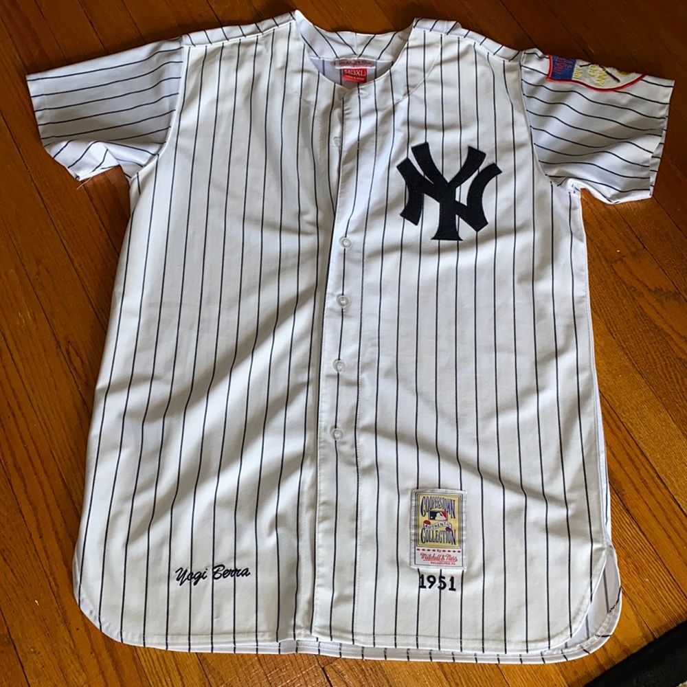 Mitchell & Ness White Pinstripe Jersey
